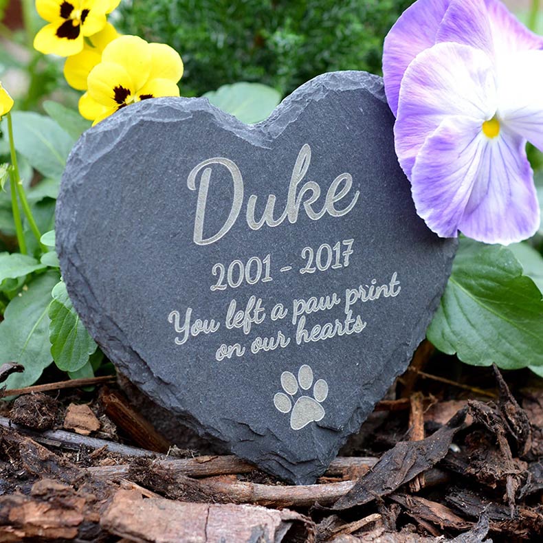 Pet Memorial Plaque in Garden