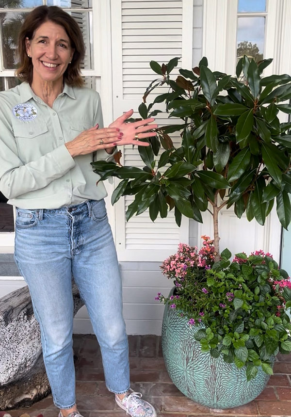 Julie Showing Porch Plants
