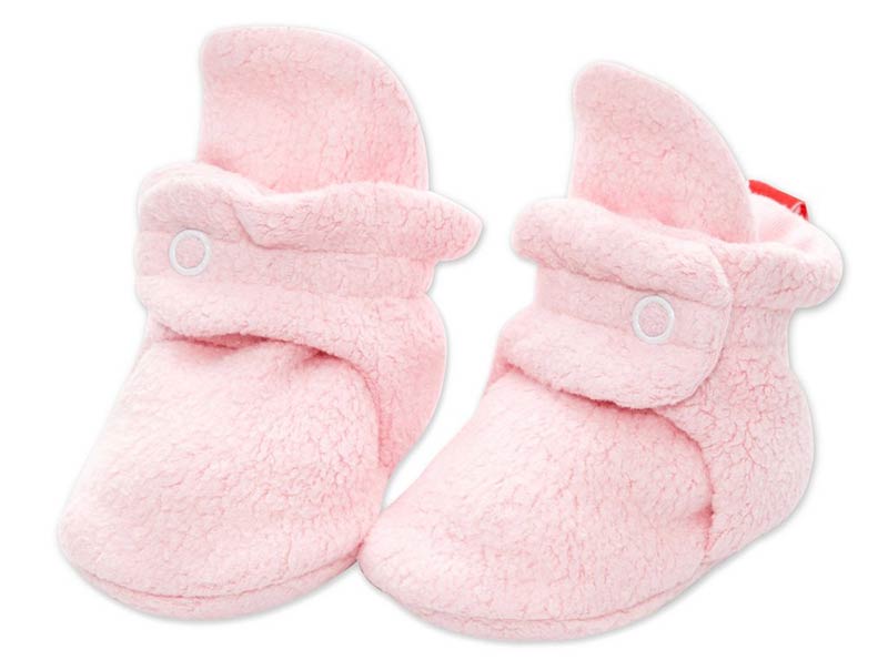 Pink Zutano Cozie Fleece Baby Booties
