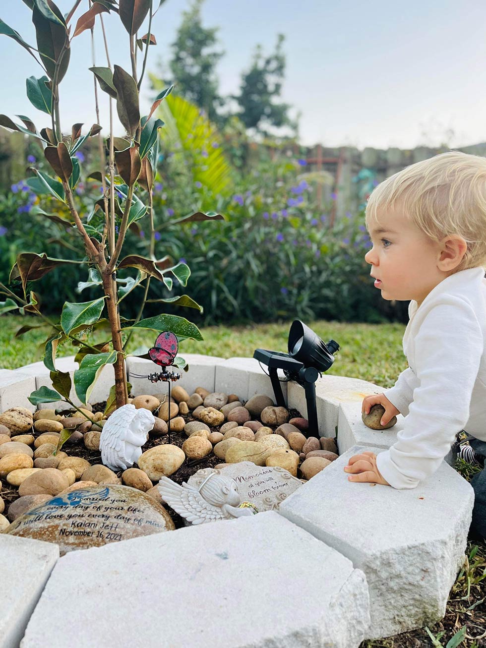 Big Brother looking at Southern Magnolia Memorial Tree