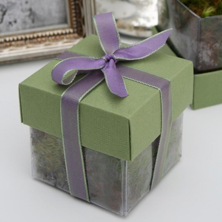 Pear Green Lid / Lavendar Top Double Bow