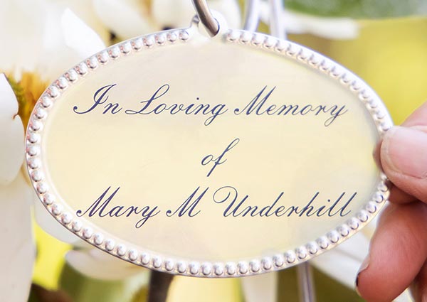 In Memory Engraved Tree Tag